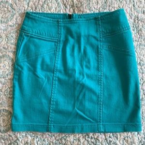Turquoise mini skirt